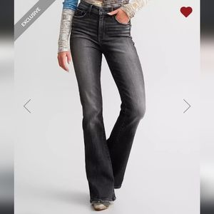 Buckle flare jeans